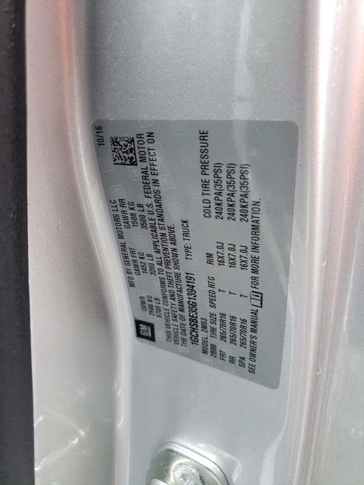 1GCHSBE35G1394191 CHEVROLET COLORADO 2016