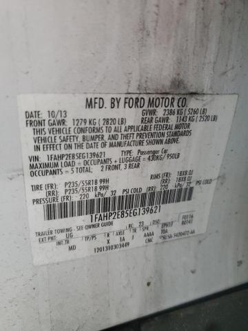 1FAHP2E85EG139621 | 2014 FORD TAURUS SEL