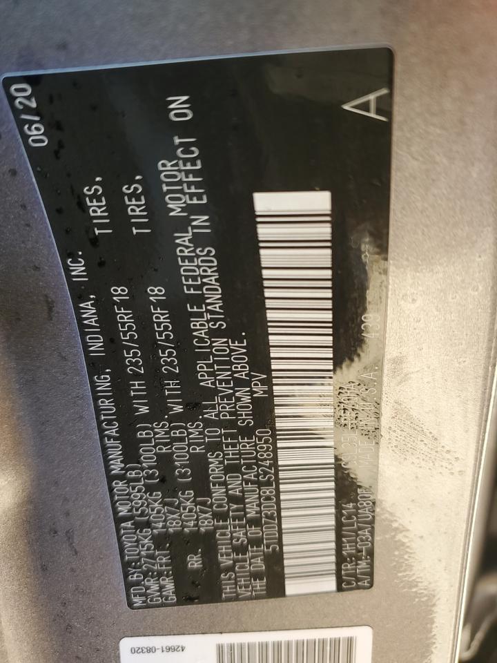 VIN: 5TDDZ3DC8LS248950 2020 TOYOTA All Models