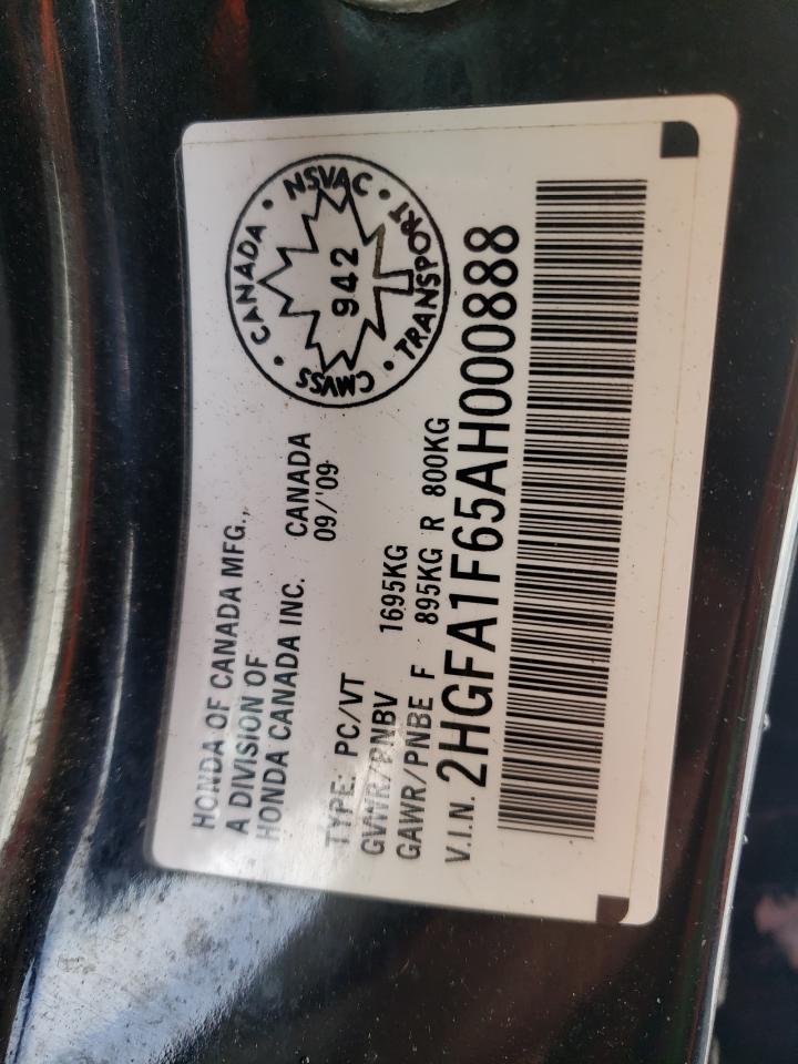 2HGFA1F65AH000888 2010 Honda Civic Lx-S