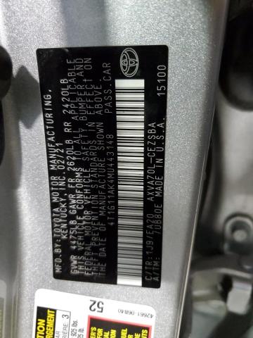 2021 TOYOTA CAMRY SE 4T1G11AK4MU443148