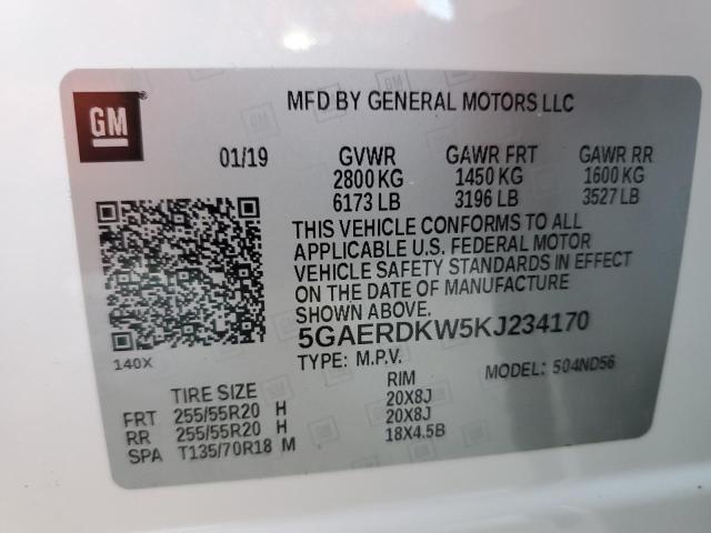 5GAERDKW5KJ234170 | 2019 BUICK ENCLAVE AV