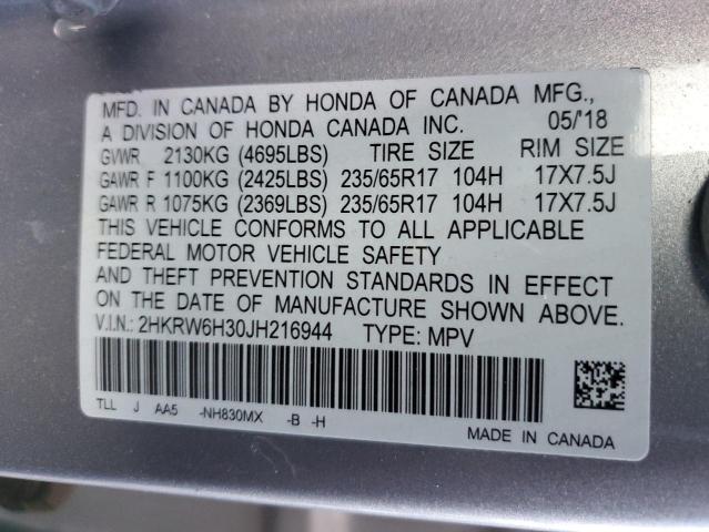 2HKRW6H30JH216944 | 2018 HONDA CR-V LX