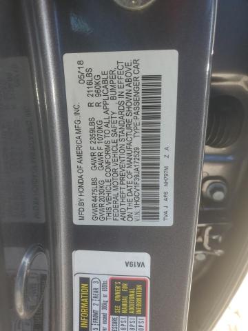 1HGCV1F39JA172529 | 2018 HONDA ACCORD SPO