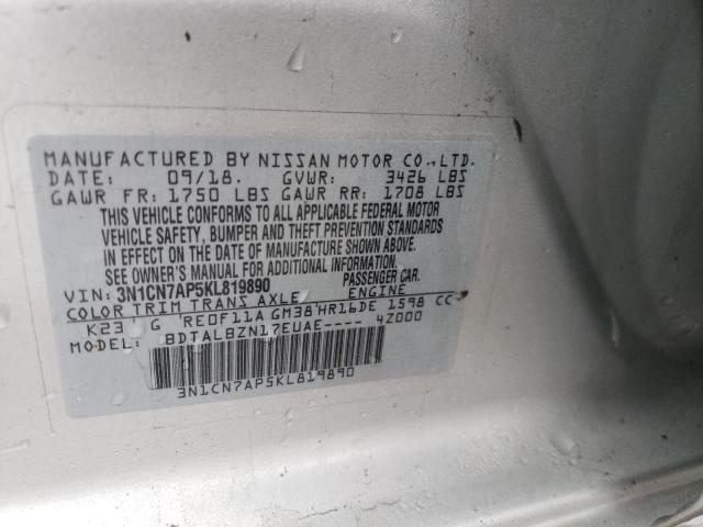 2019 NISSAN VERSA S - 3N1CN7AP5KL819890