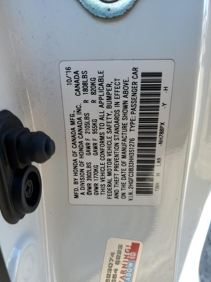 2HGFC3B33HH351276 HONDA CIVIC 2017