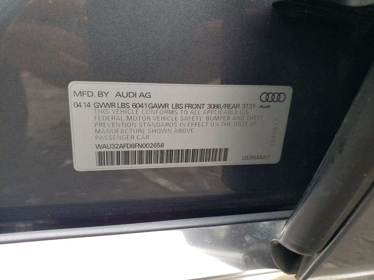 WAU32AFD8FN002658 2015 Audi A8 L Quattro