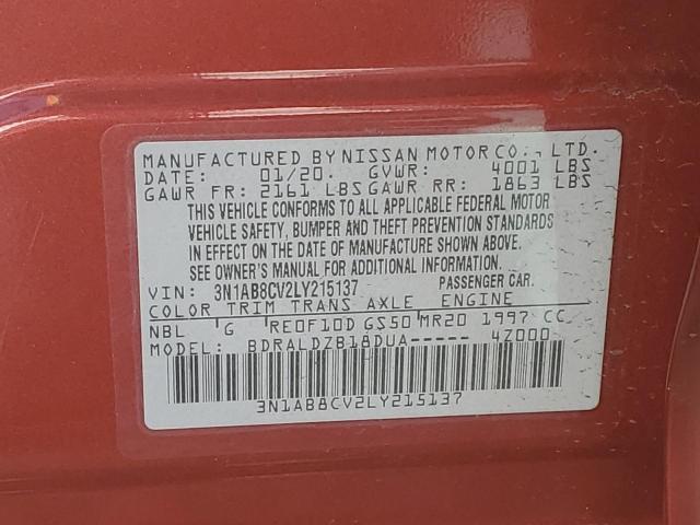 2020 NISSAN SENTRA SV - 3N1AB8CV2LY215137