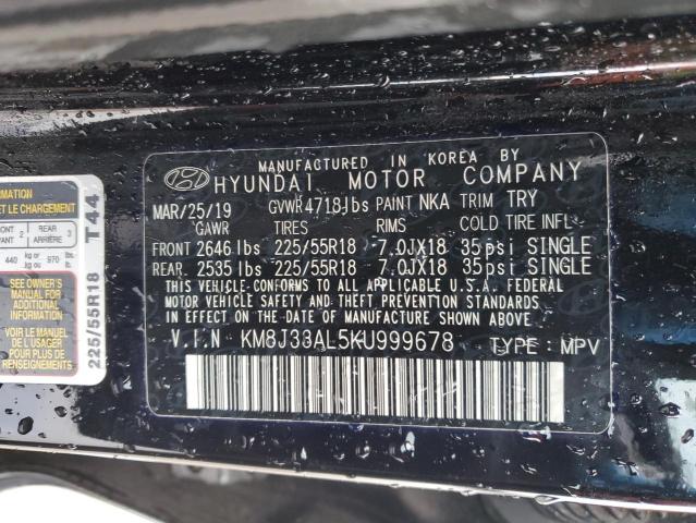 KM8J33AL5KU999678 | 2019 HYUNDAI TUCSON LIM