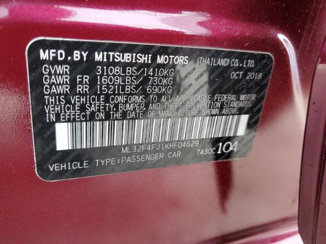 ML32F4FJ1KHF04629 | 2019 MITSUBISHI MIRAGE G4