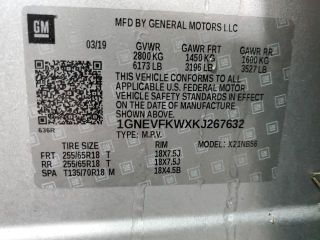 1GNEVFKWXKJ267632 | 2019 CHEVROLET TRAVERSE L