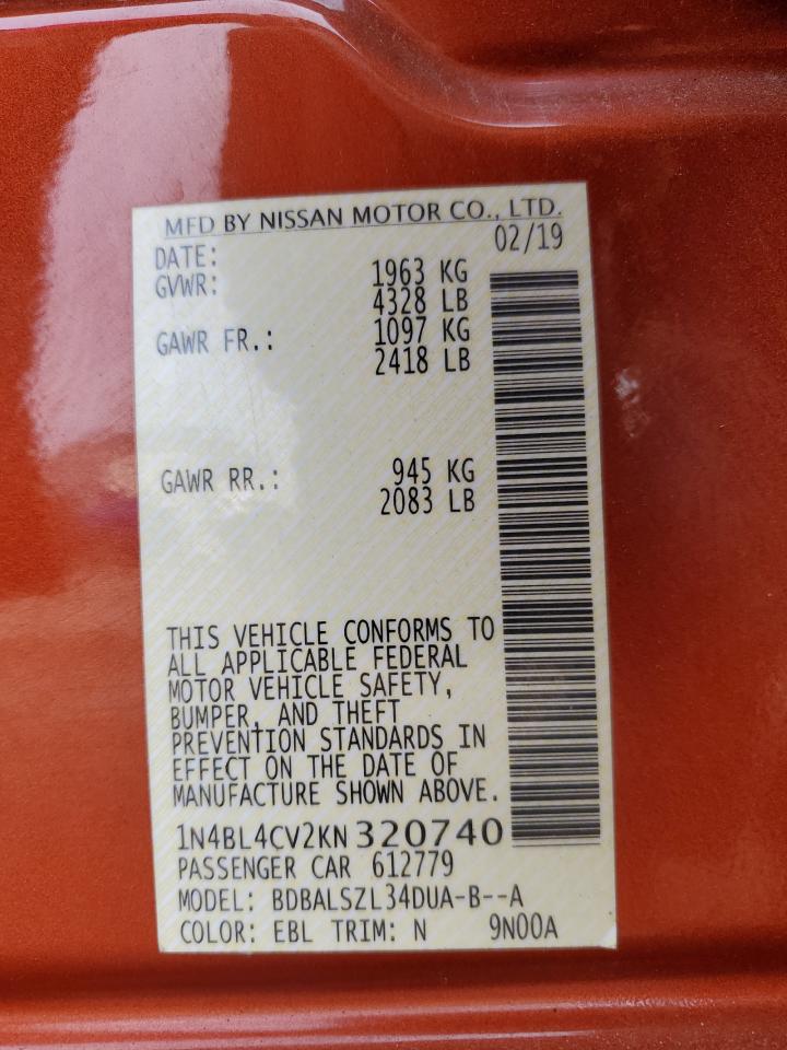 1N4BL4CV2KN320740 NISSAN ALTIMA 2019