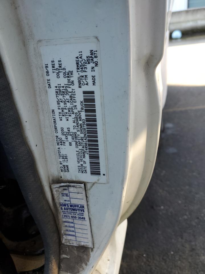 JT4RN81A2N0087583 1992 Toyota Pickup 1/2 Ton Short Wheelbase