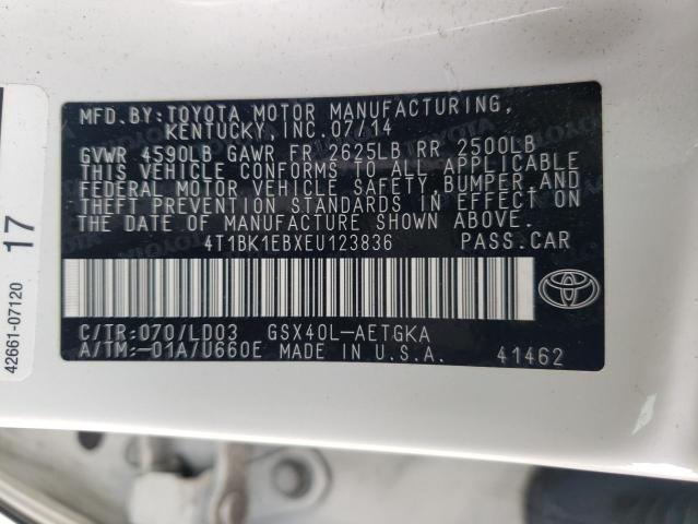 4T1BK1EBXEU123836 | 2014 TOYOTA AVALON BAS