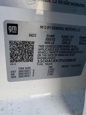 2023 CHEVROLET SILVERADO2 1GCRACEK7PZ249630