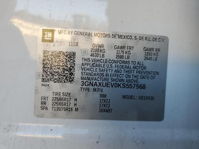 3GNAXUEV0KS557568 | 2019 CHEVROLET EQUINOX LT