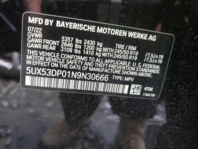 5UX53DP01N9N30666 2022 BMW X3, photo no. 12