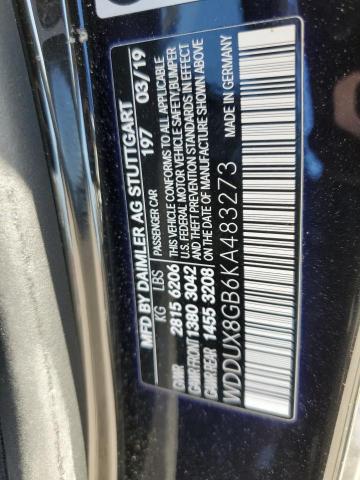 2019 MERCEDES-BENZ S MERCEDES WDDUX8GB6KA483273