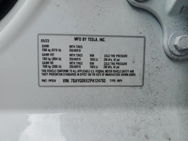 7SAYGDEE2PA124793 | 2023 TESLA MODEL Y