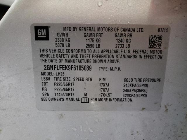 2GNFLFEK9F6105089 | 2015 CHEVROLET EQUINOX LT