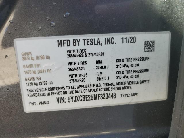 5YJXCBE25MF320448 | 2021 TESLA MODEL X