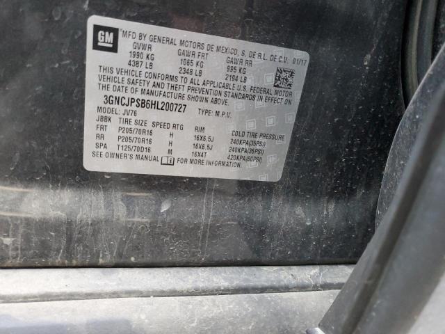 2017 Chevrolet Trax 1Lt VIN: 3GNCJPSB6HL200727 Lot: 37172904