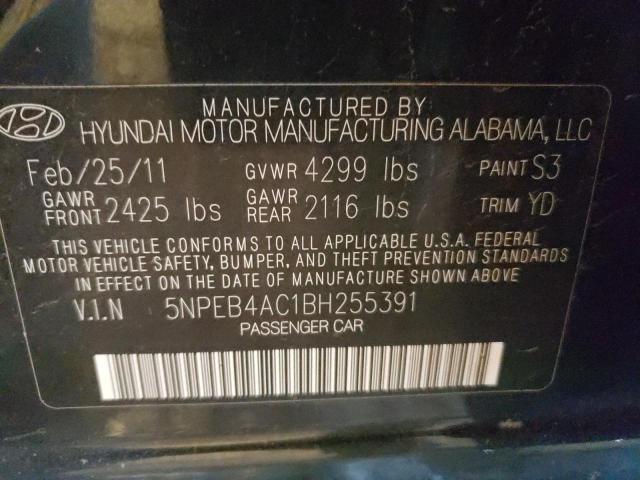 2011 Hyundai Sonata Gls VIN: 5NPEB4AC1BH255391 Lot: 38007274