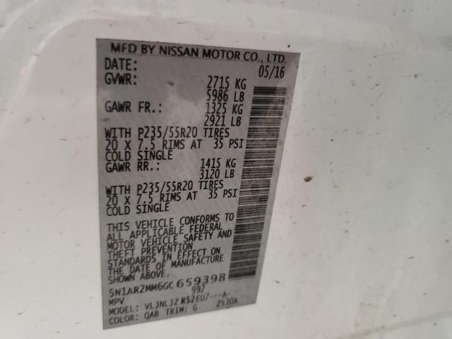 2016 NISSAN PATHFINDER - 5N1AR2MM6GC659398