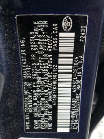 2017 TOYOTA CAMRY LE - 4T1BF1FK7HU802132
