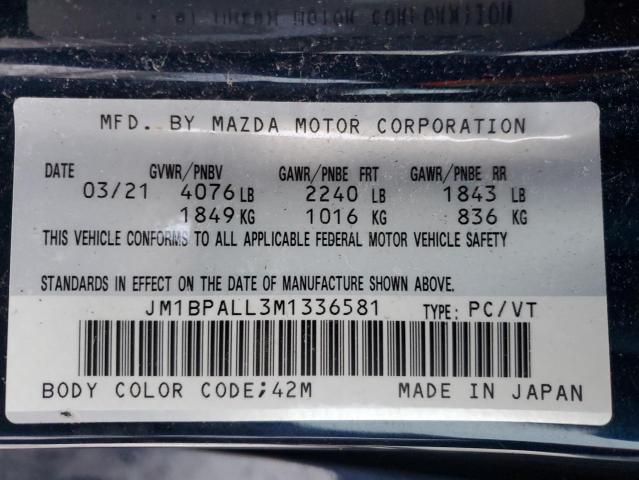 2021 Mazda 3 Preferred VIN: JM1BPALL3M1336581 Lot: 37284884