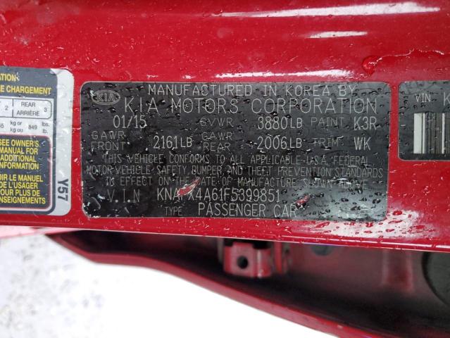 KNAFX4A61F5399851 | 2015 KIA FORTE LX