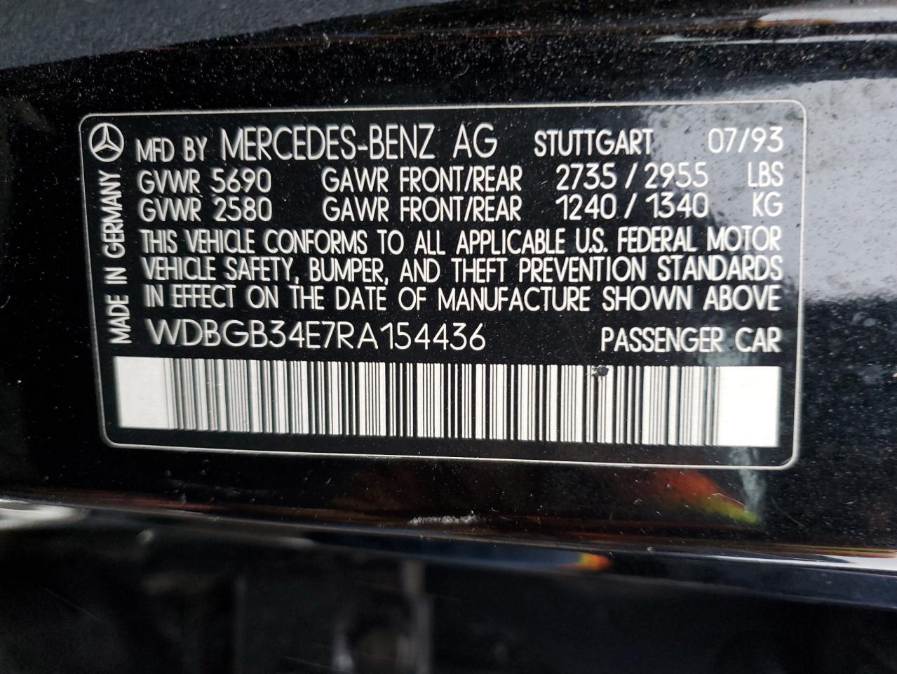 WDBGB34E7RA154436 1994 Mercedes-Benz S 350D