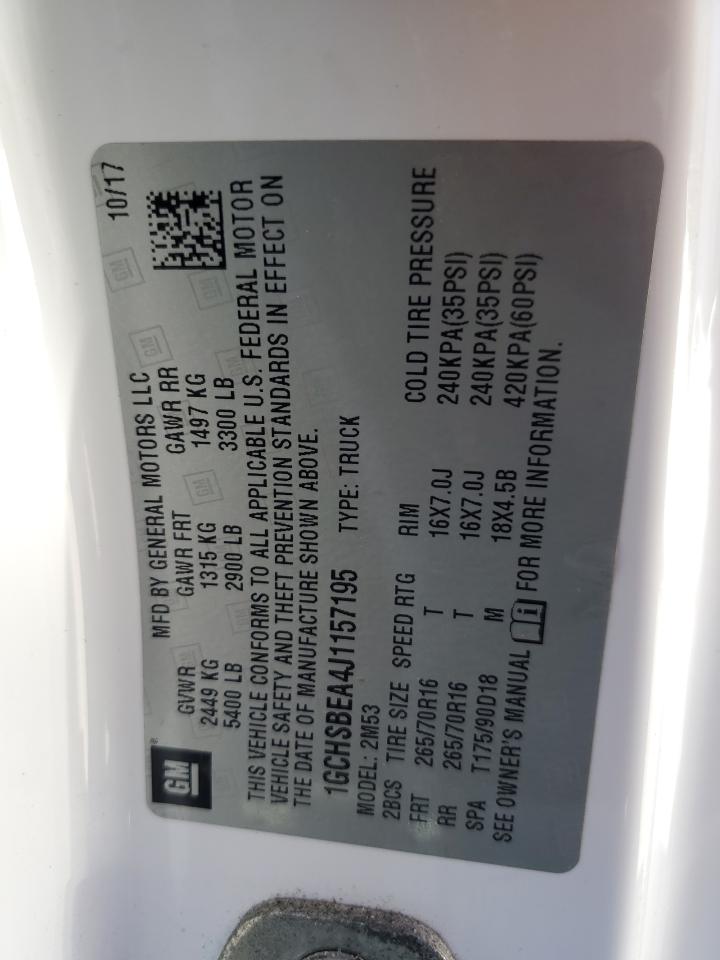 1GCHSBEA4J1157195 CHEVROLET COLORADO 2018