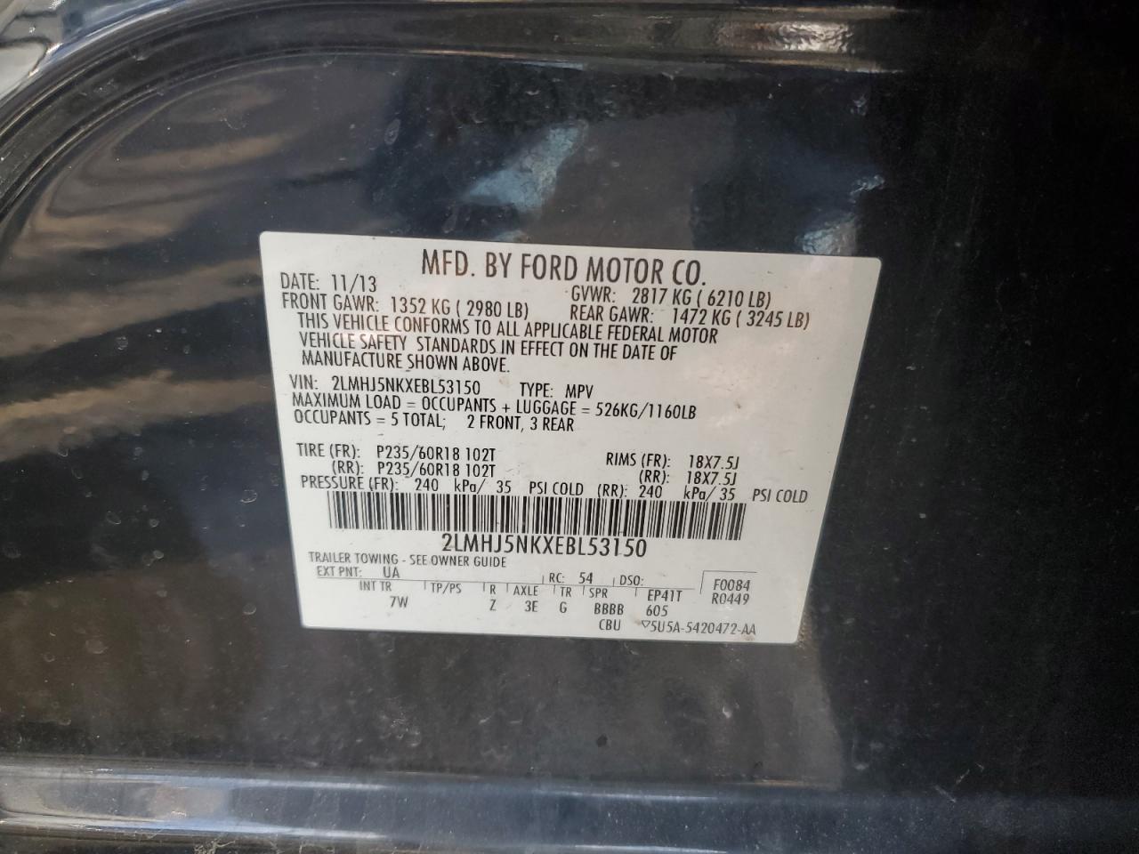 2lmhj5nkxebl53150 2LMHJ5NKXEBL53150 2014 Lincoln Mkt
