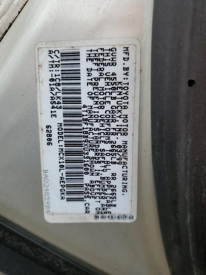 4T1BF18B9XU331600 1999 Toyota Avalon Xl