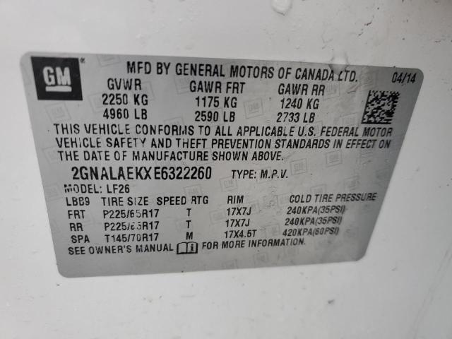 2GNALAEKXE6322260 | 2014 CHEVROLET EQUINOX LS