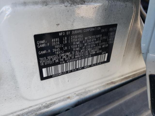 2019 SUBARU OUTBACK 2. 4S4BSANC8K3373019