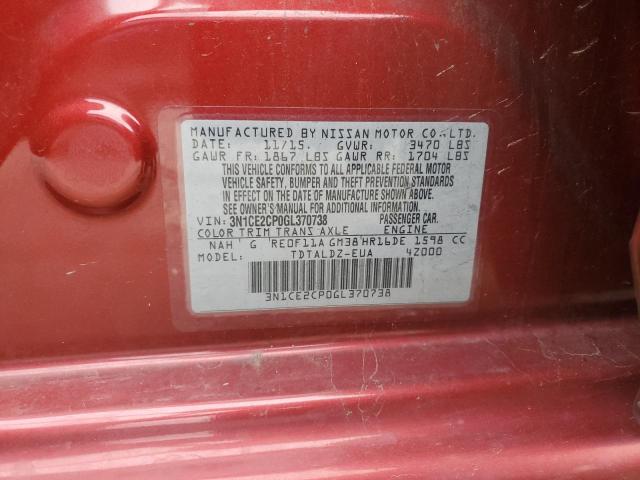 3N1CE2CP0GL370738 NISSAN VERSA 2016