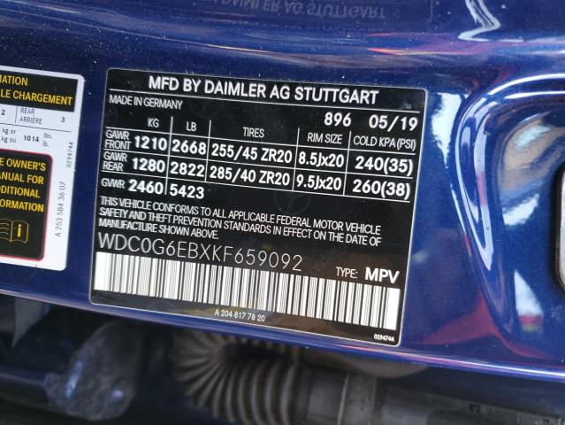 2019 MERCEDES-BENZ GLC 43 4MA - WDC0G6EBXKF659092