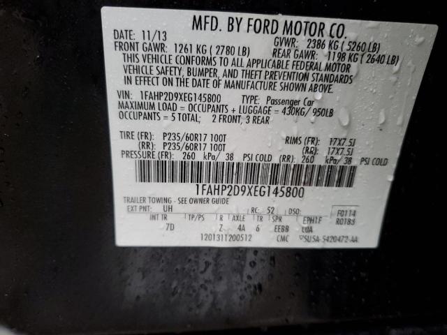 1FAHP2D9XEG145800 | 2014 FORD TAURUS SE