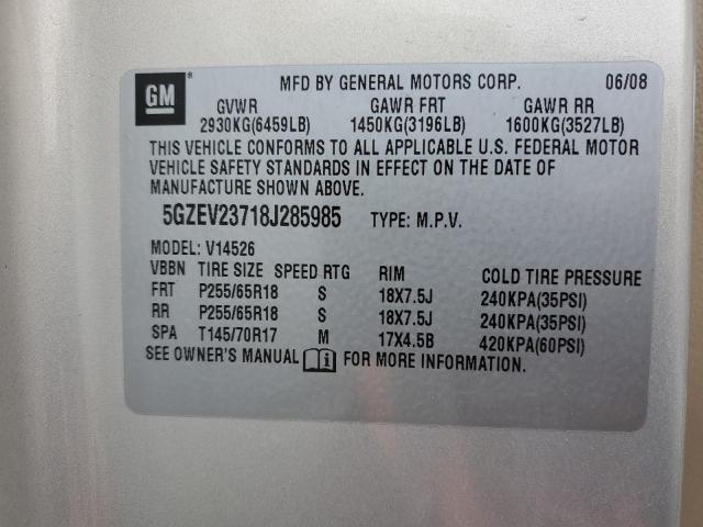 5GZEV23718J285985 | 2008 Saturn outlook xr