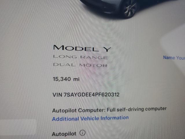 7SAYGDEE4PF620312 | 2023 TESLA MODEL Y