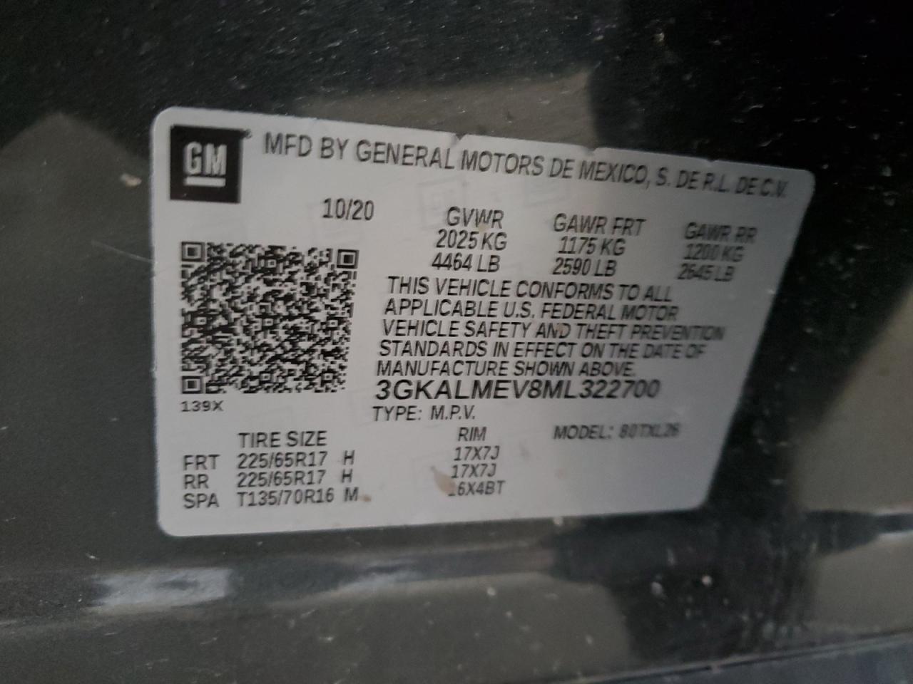 3GKALMEV8ML322700 2021 GMC Terrain Sle