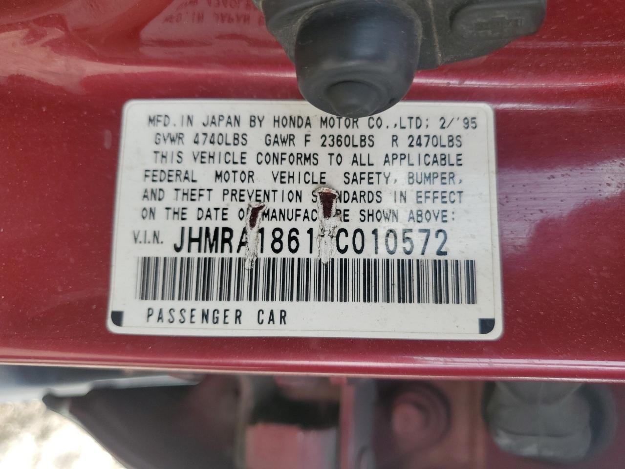 JHMRA1861SC010572 1995 Honda Odyssey Lx