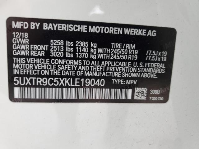 5UXTR9C5XKLE19040 2019 BMW X3, photo no. 13