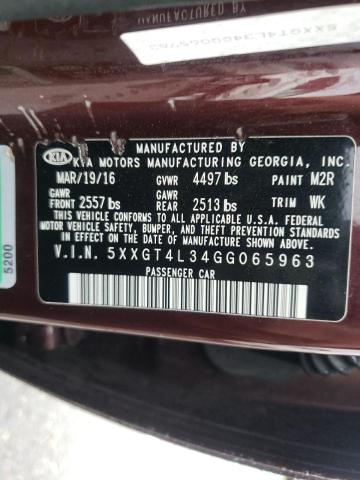 VIN 5XXGT4L34GG065963 2016 KIA Optima, LX no.12