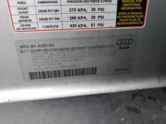 2011 Audi A3 Premium Plus VIN: WAUMFAFM7BA165327 Lot: 39346444