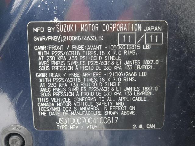 2012 SUZUKI GRAND VITA - JS3TD0D70C4100817