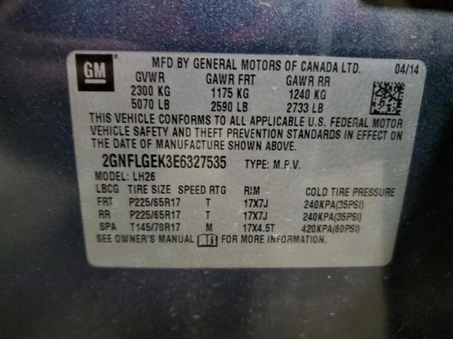 2GNFLGEK3E6327535 | 2014 CHEVROLET EQUINOX LT