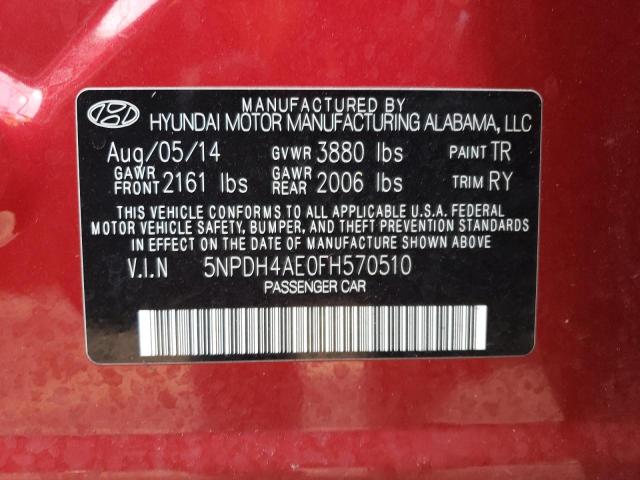5NPDH4AE0FH570510 | 2015 HYUNDAI ELANTRA SE